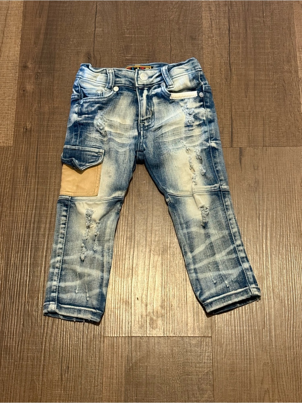 Elite Premium Denim Kids Light Blue Distressed Denim Jeans Size 2-3